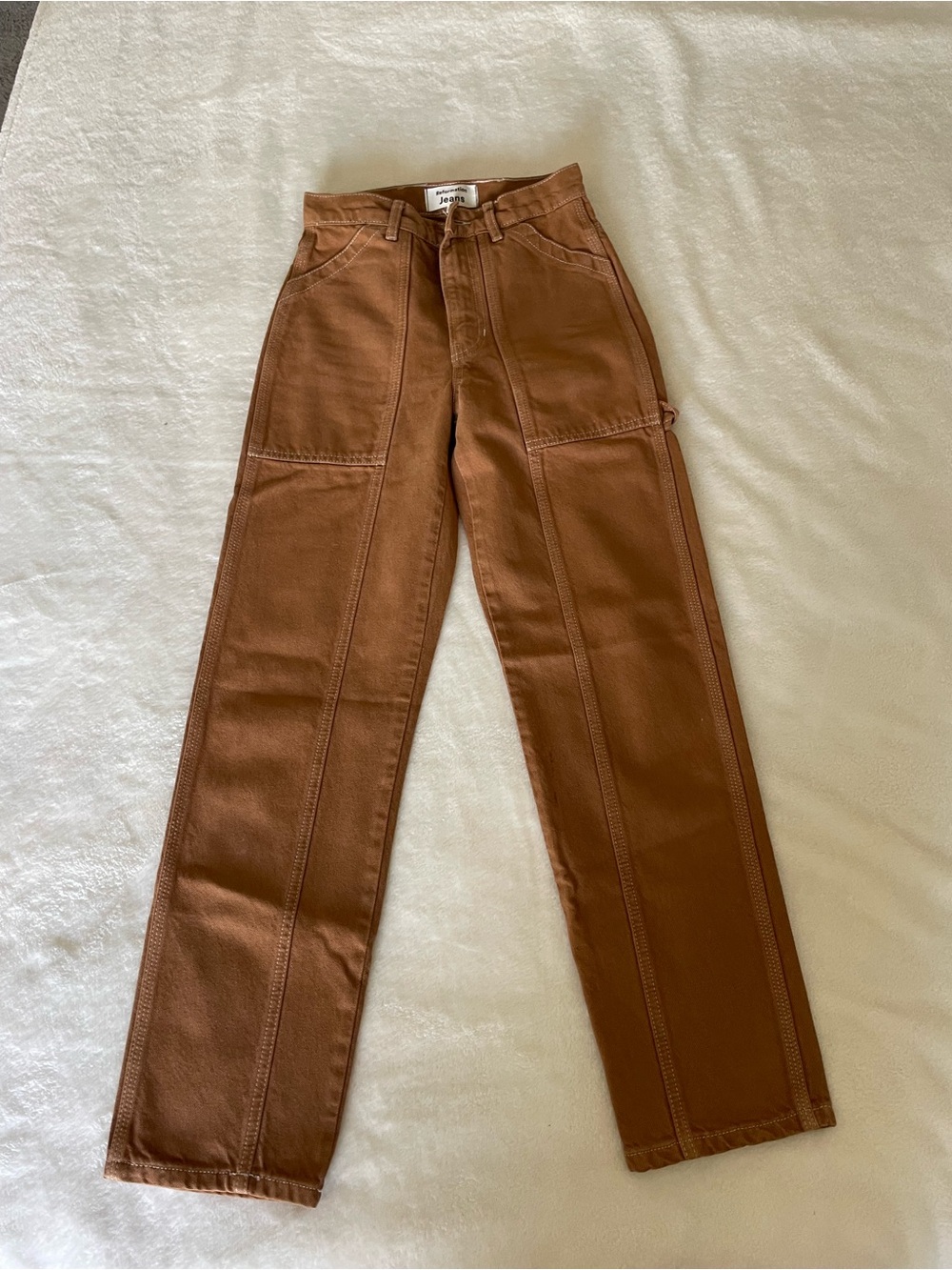Reformation Kealy Carpenter Brown High-Rise Straight Pants - Picture 4 of 13
